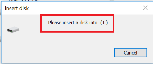 How to Fix Please Insert a Disk into Drive Error when Pendrive is Plugged in