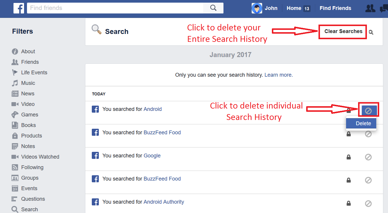 how can i clear search history on facebook how can i clear search history on facebook