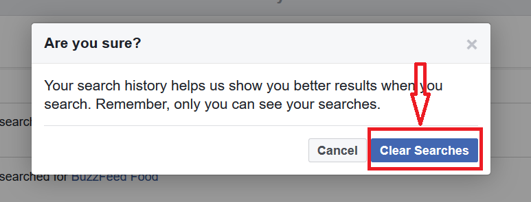 How to Delete your Facebook Search History-Step 5